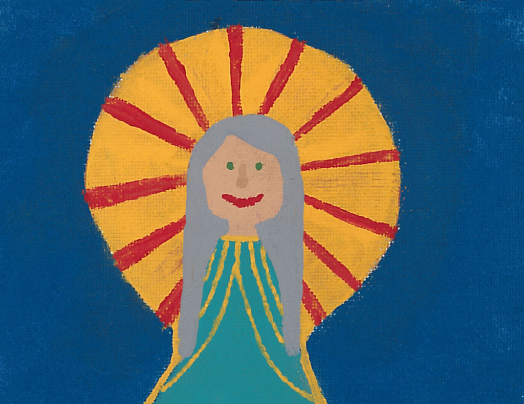 Stylized acrylic painting of Heavenly Mother