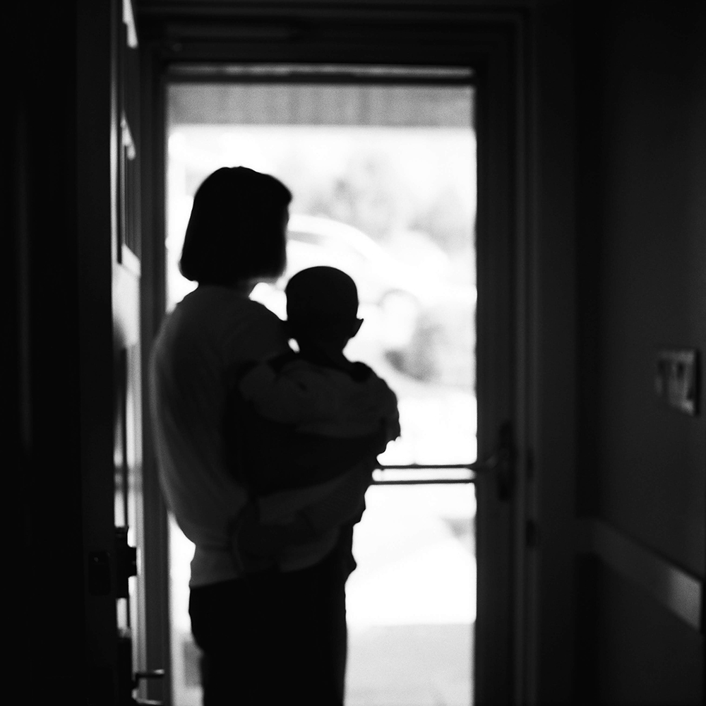 Mother and child in doorway