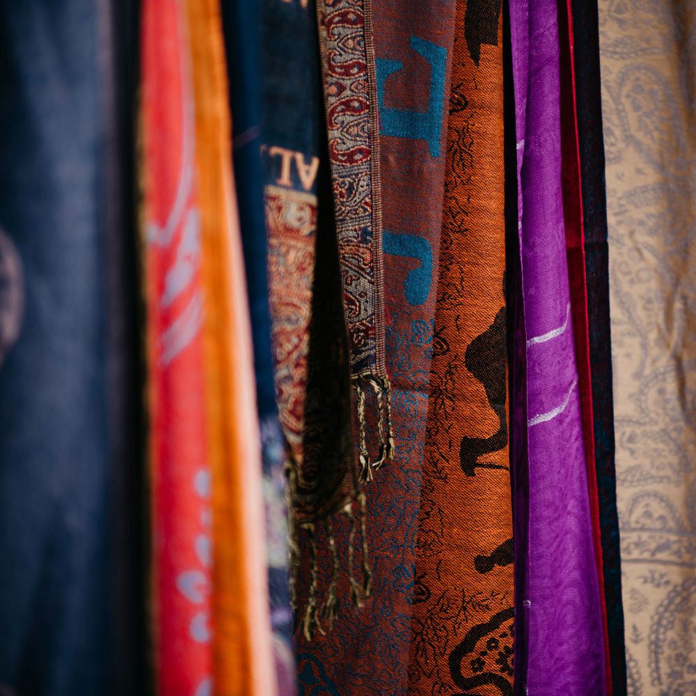 A variety of colored fabric