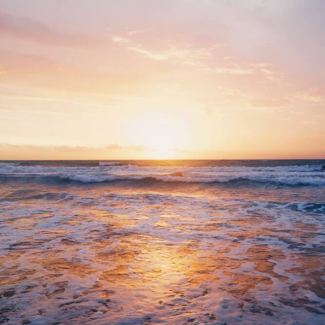 Ocean waves and sunrise